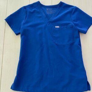 Figs set Winning Blue Catarina One-Pocket Scrub Top and High Waisted Zamora XXSP